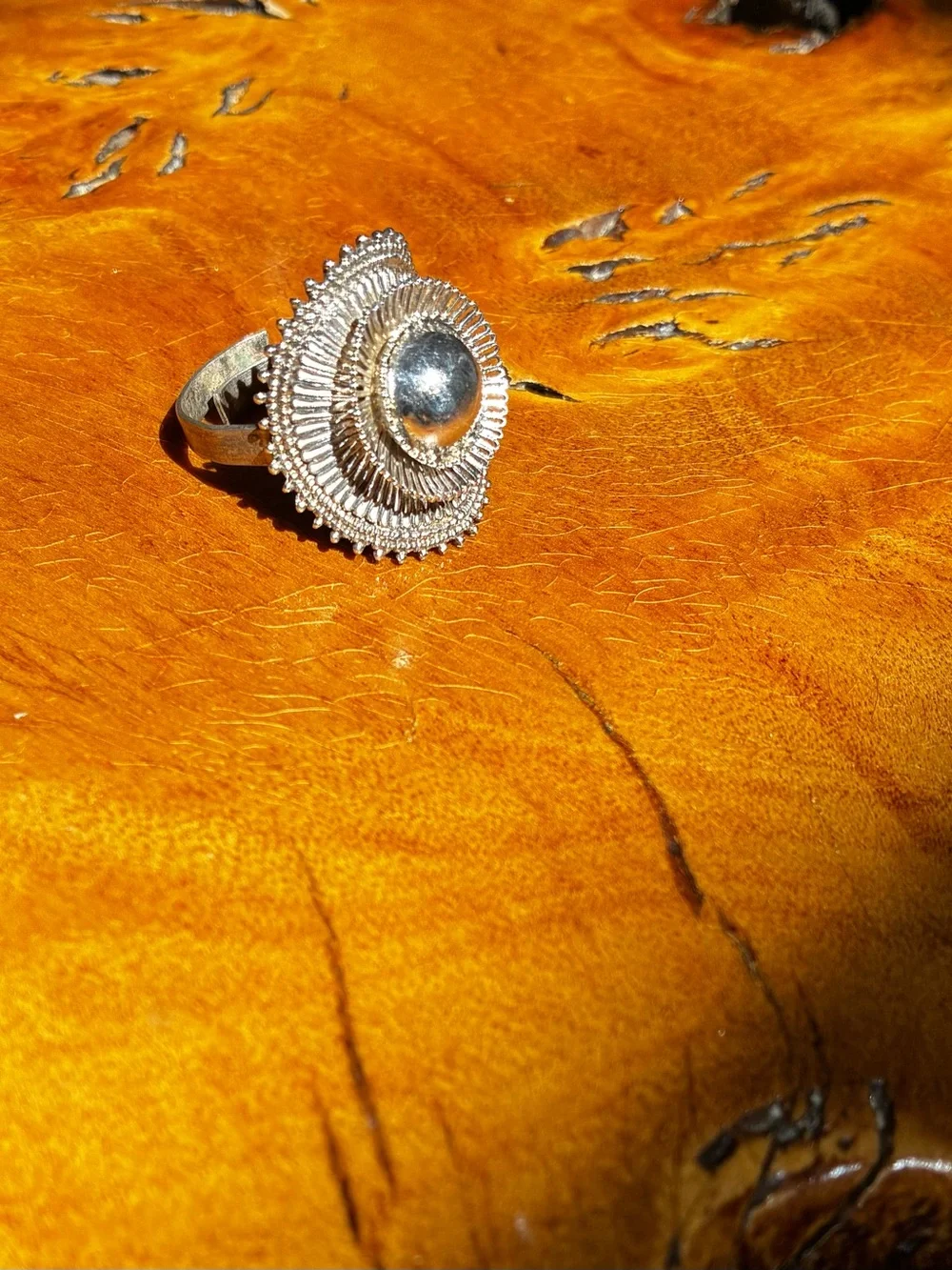 Sterling Silver Sunburst  Filigree Ring - Women Jewelry